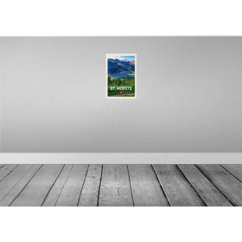 [LA-130567] Blechschild 30x20 cm St. Moritz Österreich Ausblich Bildmotiv Reisemotiv Abenteuer Reisen Urlaub Bild 2