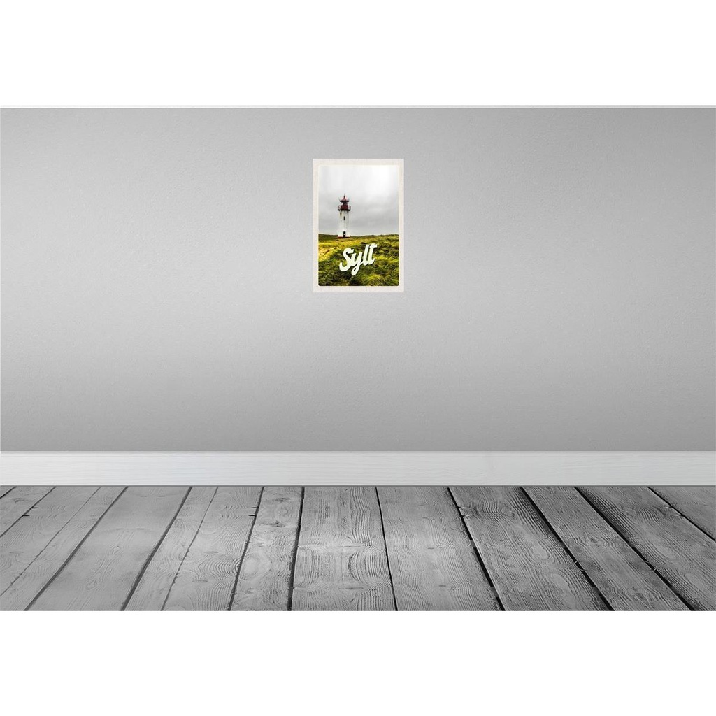 [LA-130596] Blechschild 30x20 cm Sylt Strand Leuchtturm Wiese Bildmotiv Reisemotiv Abenteuer Reisen Urlaub Bild 2