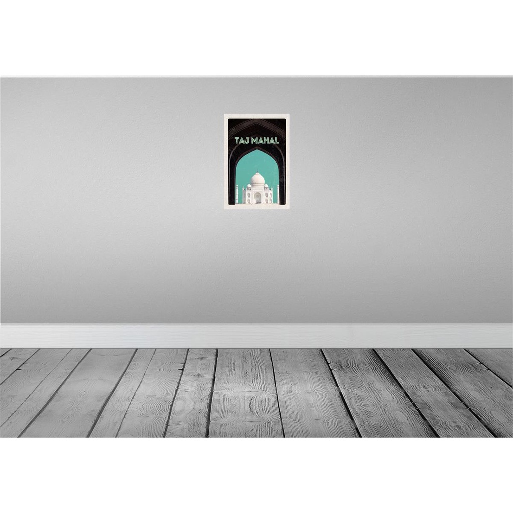 [LA-130605-H] Holzschild 30x20 cm Indien Asien Islam Taj Mahal Kultur Bildmotiv Reisemotiv Abenteuer Reisen Bild 2