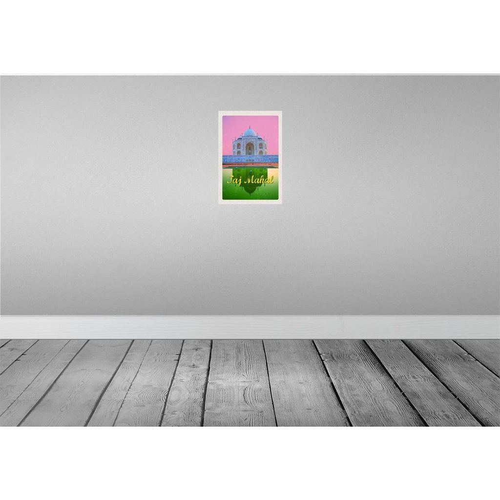 [LA-130610-H] Holzschild 30x20 cm Indien Asien Taj Mahal Agra Yamuna Bildmotiv Reisemotiv Abenteuer Reisen Bild 2