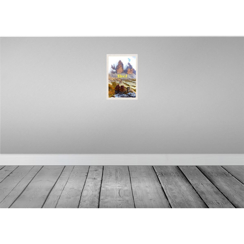 [LA-130618] Blechschild 30x20 cm Tirol Wanderrung Schuhe kaltes Getränk Bildmotiv Reisemotiv Abenteuer Reisen Urlaub Bild 2