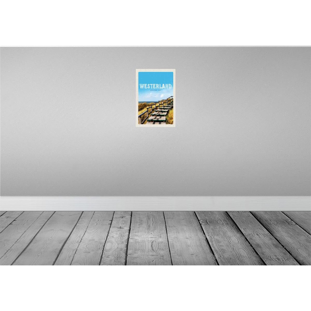 [LA-130641-H] Holzschild 30x20 cm Westerland Gehweg am Strand Meer Trip Bildmotiv Reisemotiv Abenteuer Reisen Bild 2