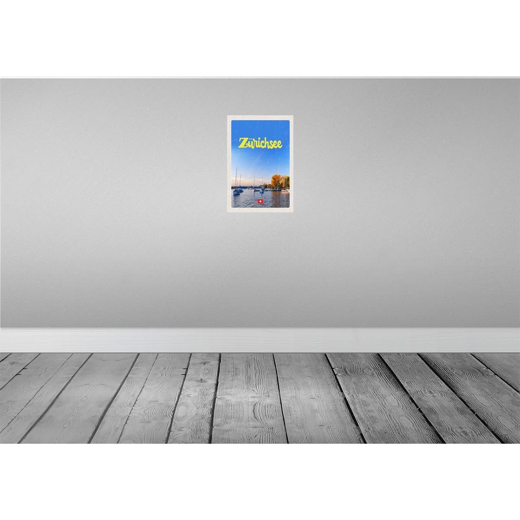 [LA-130652] Blechschild 30x20 cm Zürich See Natur Boote Bootstrip Abenteuer Reisen Urlaub Bild 2