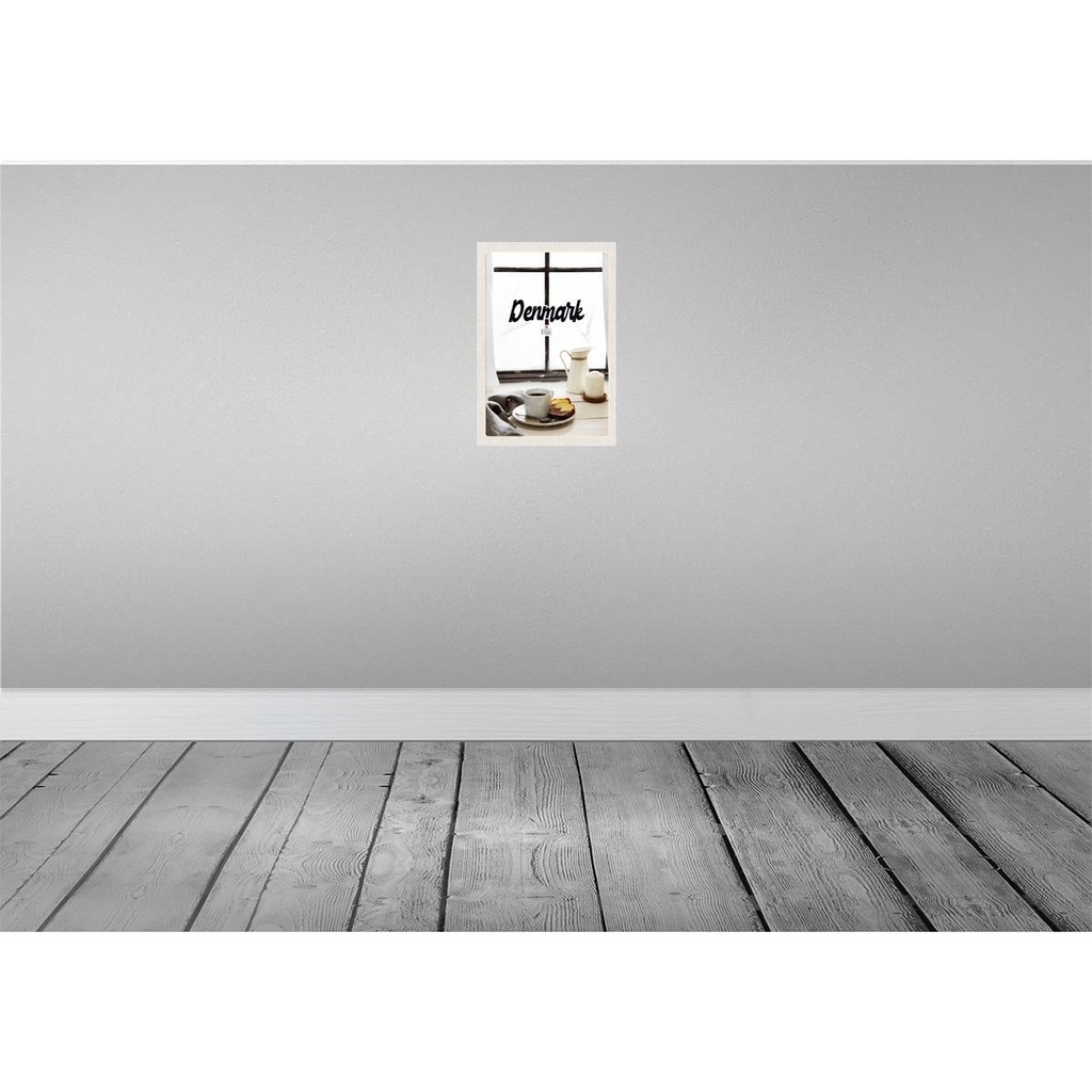 [LA-130692-H] Holzschild 30x20 cm Dänemark Kaffee und Kuchen Fenster Bildmotiv Reisemotiv Abenteuer Reisen Bild 2