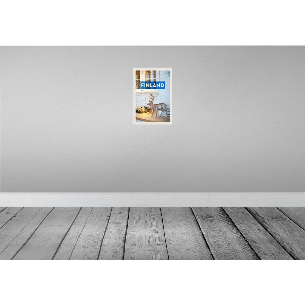[LA-130700] Blechschild 30x20 cm Finnland Hirsch Lichterkette Schrank Abenteuer Reisen Urlaub Bild 2