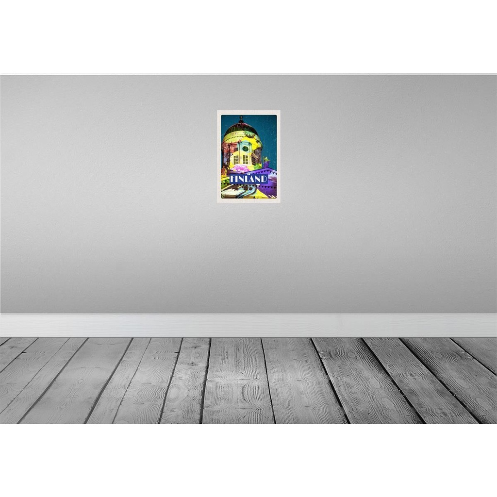 [LA-130706] Blechschild 30x20 cm Finnland Kirche Skulptur Mittelalter Bildmotiv Reisemotiv Abenteuer Reisen Urlaub Bild 2