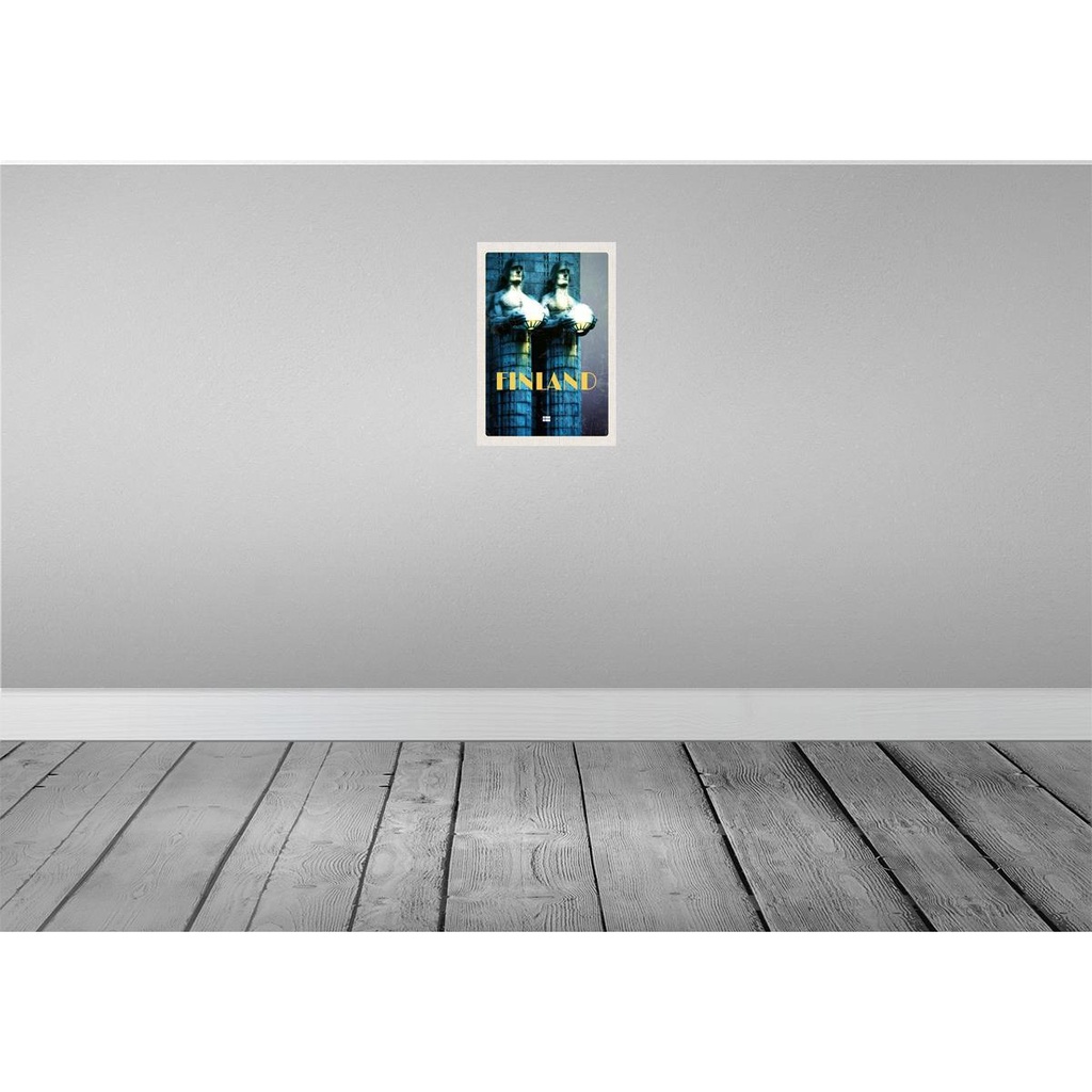 [LA-130716-H] Holzschild 30x20 cm Finnland Skulptur Männer Mittelalter Bild 2