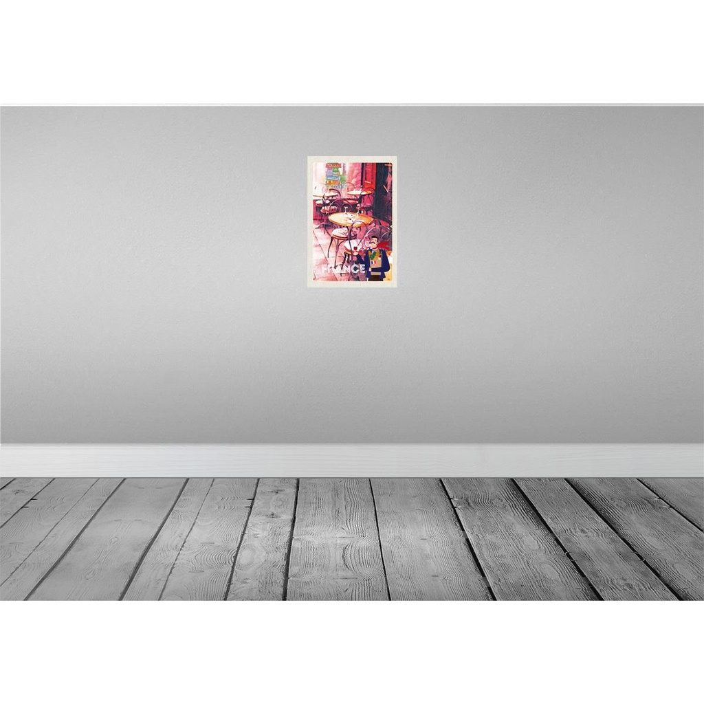 [LA-130720] Blechschild 30x20 cm Frankeich Restaurant Gemälde Stühle Abenteuer Reisen Urlaub Bild 2