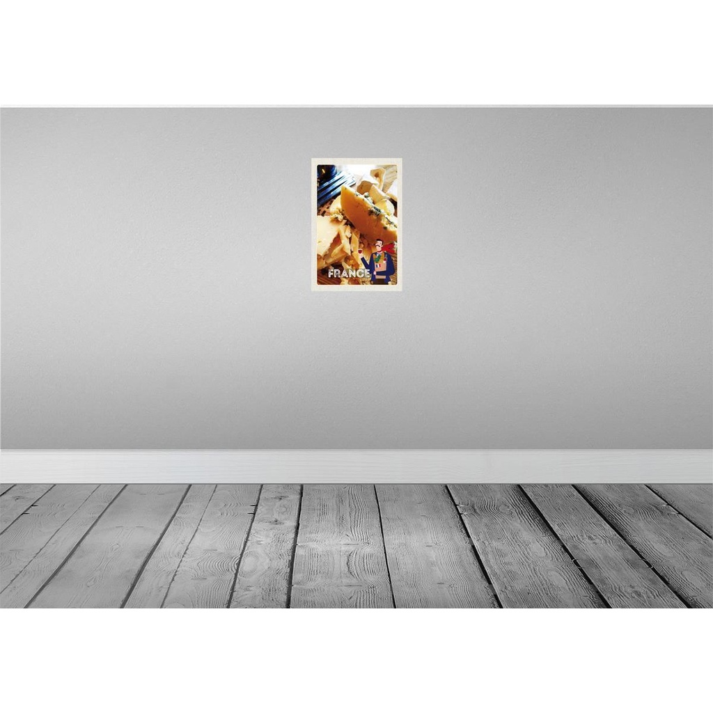 [LA-130732] Blechschild 30x20 cm Frankreich Käsesorten Wein Baguette Abenteuer Reisen Urlaub Bild 2