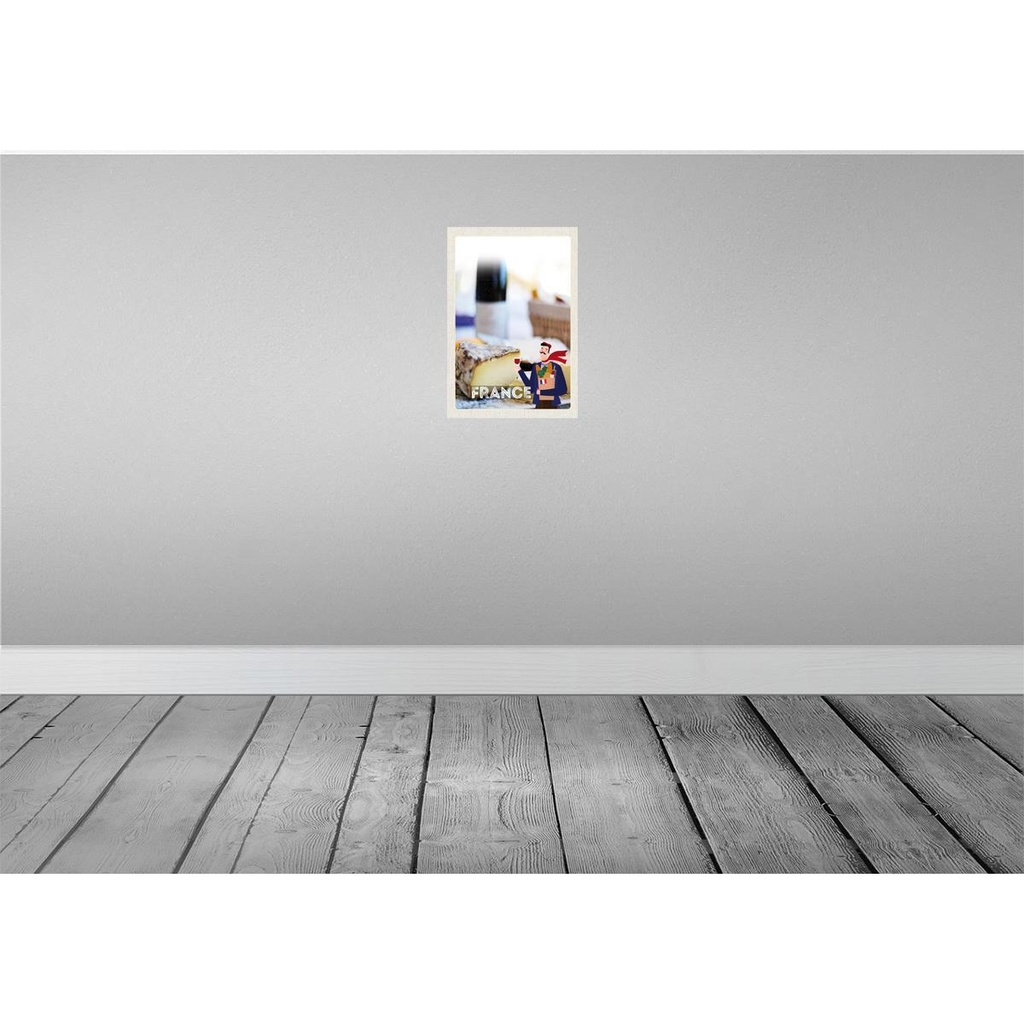 [LA-130736-H] Holzschild 30x20 cm Frenkreich Schimmelkäse Croissant Bild 2