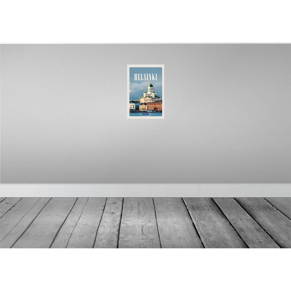 [LA-130754-H] Holzschild 30x20 cm Helsinki Finnland Meer Stadt Kirche Bildmotiv Reisemotiv Abenteuer Reisen Bild 2