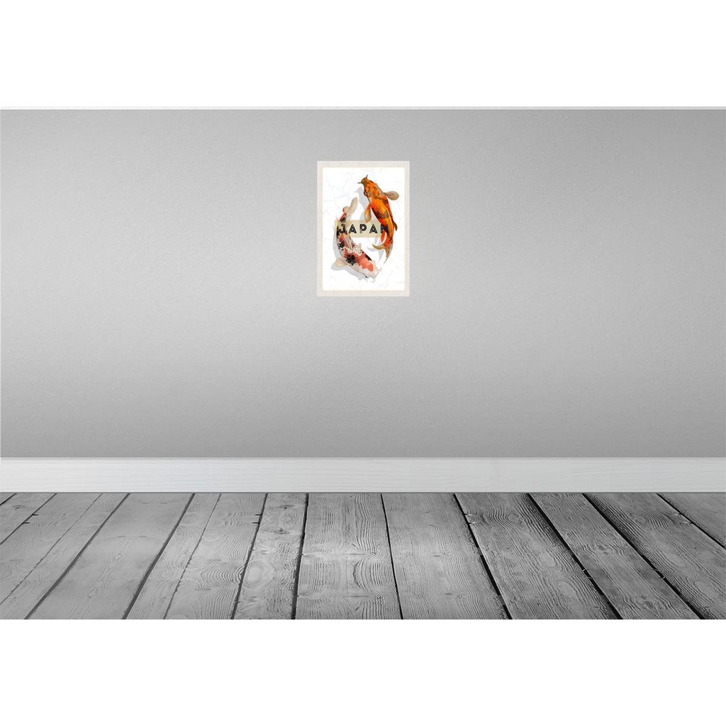 [LA-130768-H] Holzschild 30x20 cm Japan Koi Fische Asien Kunst Bildmotiv Reisemotiv Abenteuer Reisen Bild 2