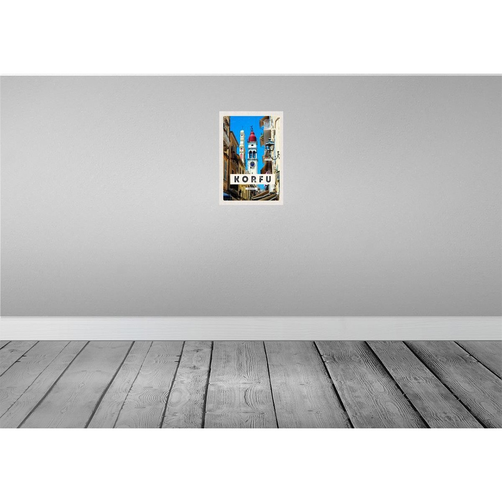 [LA-130781-H] Holzschild 30x20 cm Korfu Greece Griechenland Bildmotiv Reisemotiv Abenteuer Reisen Bild 2