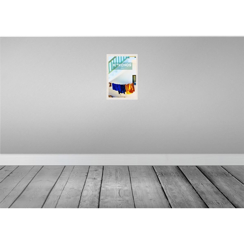 [LA-130789-H] Holzschild 30x20 cm Griechenland Greece Mykonos Gebäude Bildmotiv Reisemotiv Abenteuer Reisen Bild 2