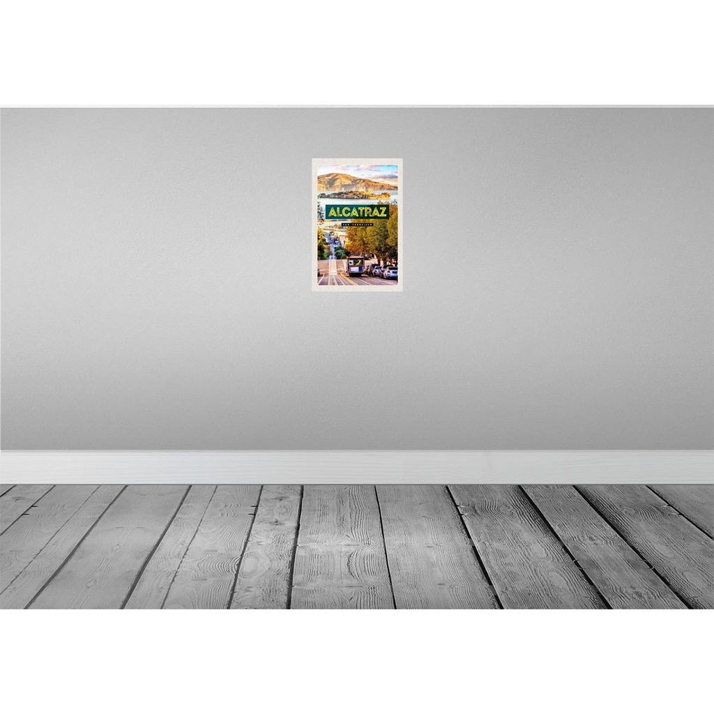 [LA-130833-H] Holzschild 30x20 cm San Francisco Alcatraz Straßenbahn Bildmotiv Reisemotiv Abenteuer Reisen Bild 2