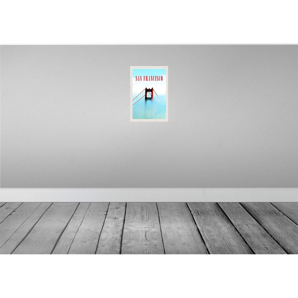 [LA-130844-H] Holzschild 30x20 cm San Francisco Brücke Himmel blau Bildmotiv Reisemotiv Abenteuer Reisen Bild 2