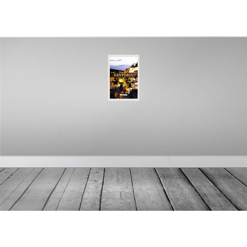 [LA-130860] Blechschild 30x20 cm Santorini Abend Urlaub Aussicht auf die Stadt Bildmotiv Reisemotiv Abenteuer Reisen Bild 2