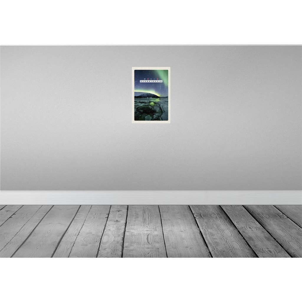 [LA-130863-H] Holzschild 30x20 cm Skandinawien Natur Eis Gebirge Schnee Bildmotiv Reisemotiv Abenteuer Reisen Bild 2
