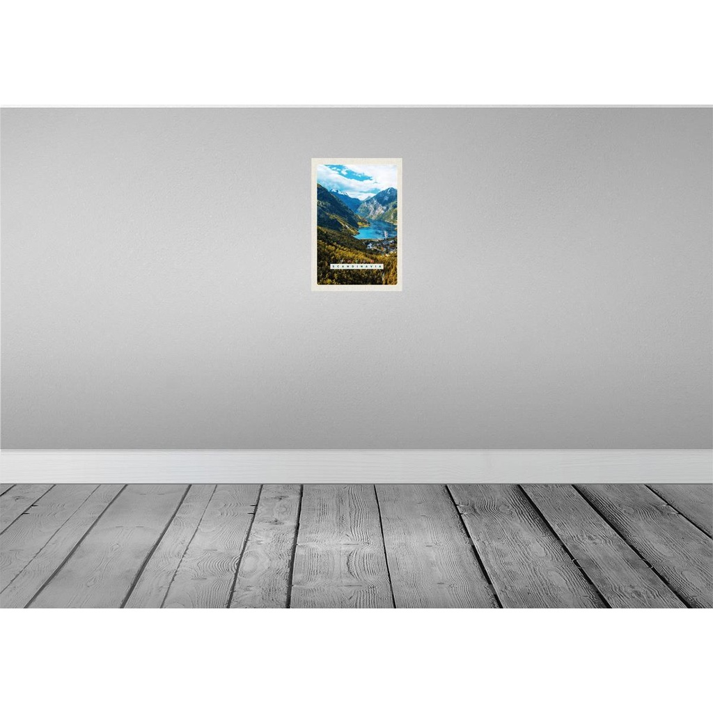[LA-130875] Blechschild 30x20 cm Skandinawien Natur Meer Gebirge Schiff Bildmotiv Reisemotiv Abenteuer Reisen Urlaub Bild 2