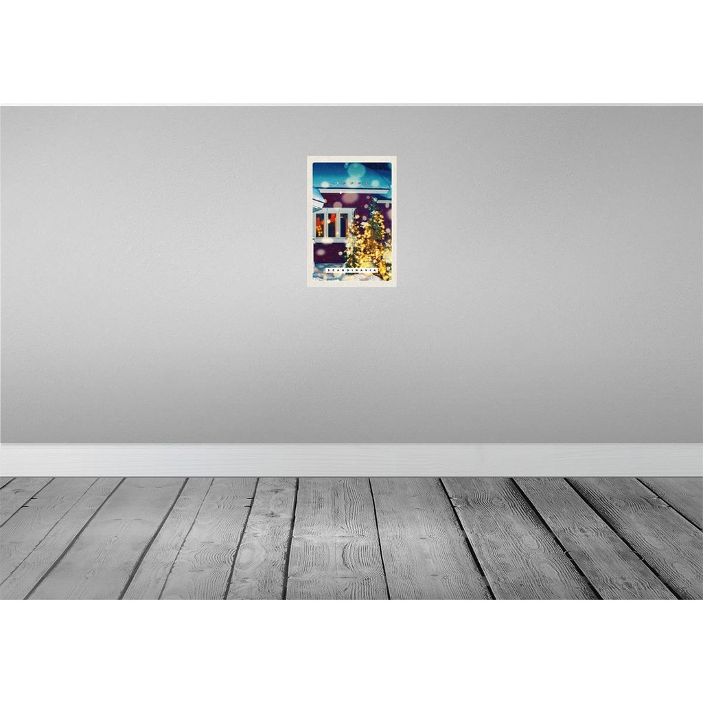 [LA-130878-H] Holzschild 30x20 cm Skandinawien Winterzeit Bildmotiv Reisemotiv Abenteuer Reisen Bild 2
