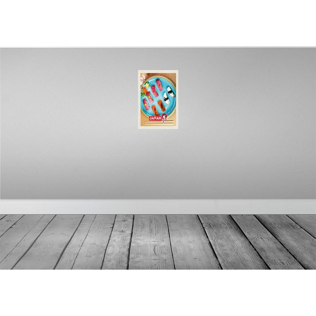 [LA-130887-H] Holzschild 30x20 cm Japan Asien Fisch Sushi Gerichte Alge Bild 2