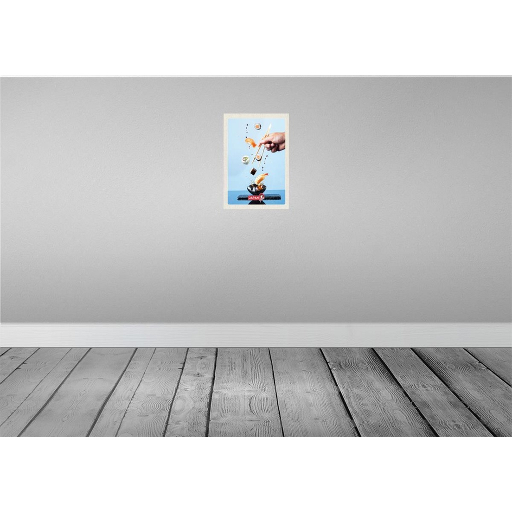 [LA-130895-H] Holzschild 30x20 cm Japan Asien Sushi Fisch Stäbchen essen Bildmotiv Reisemotiv Abenteuer Reisen Bild 2