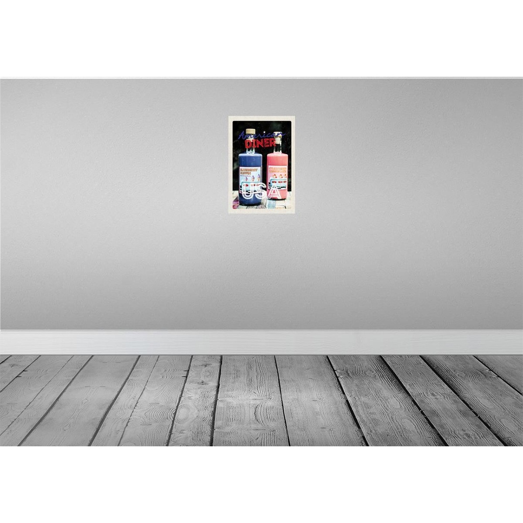 [LA-130910] Blechschild 30x20 cm Amerika Diner USA Urlaub American Restaurant blau Muffin Bildmotiv Reisemotiv Abenteuer Reisen Bild 2