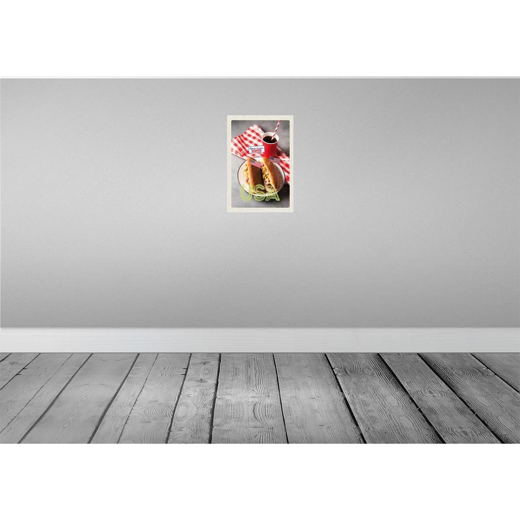[LA-130929-H] Holzschild 30x20 cm Amerika USA Hot Dog Gurken Senf Cola Bildmotiv Reisemotiv Bild 2