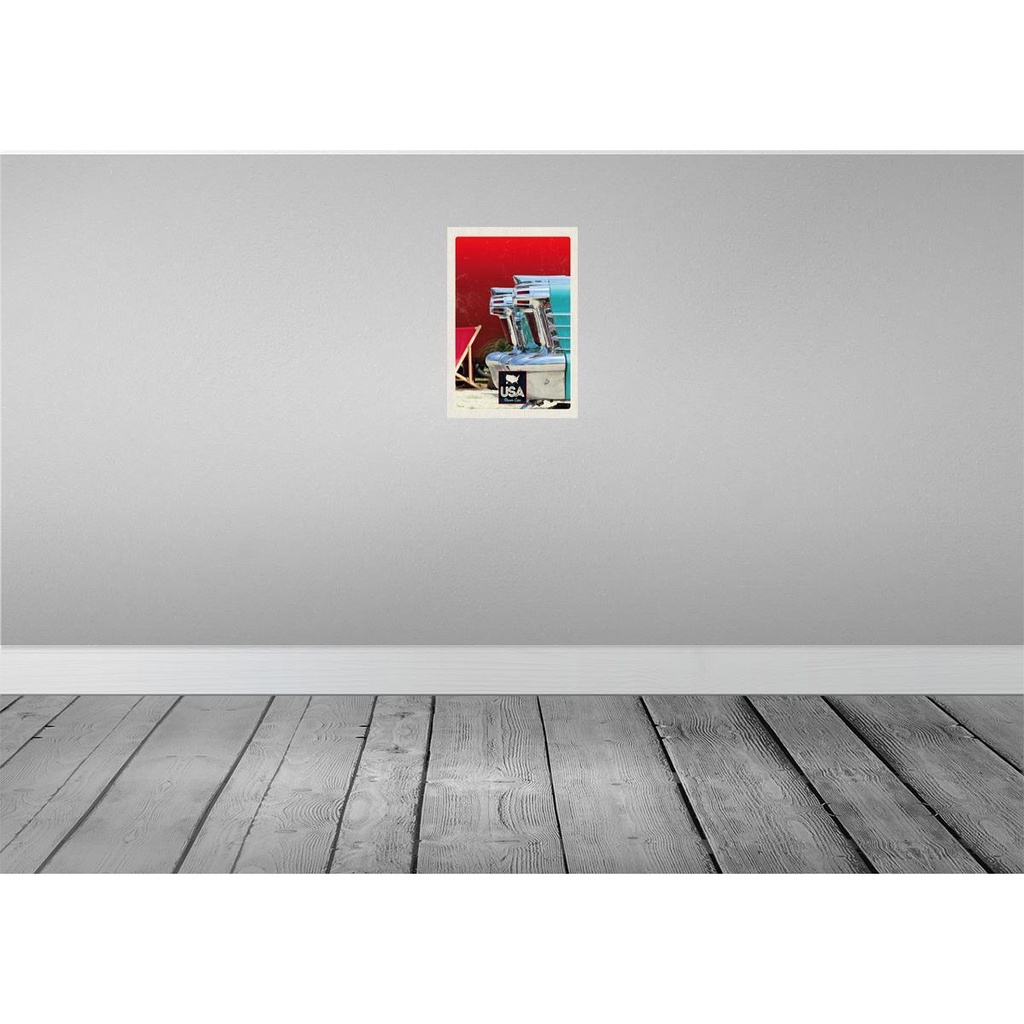[LA-130938] Blechschild 30x20 cm Amerika Oldtimer Urlaub blau silber Bildmotiv Reisemotiv Abenteuer Reisen USA Bild 2