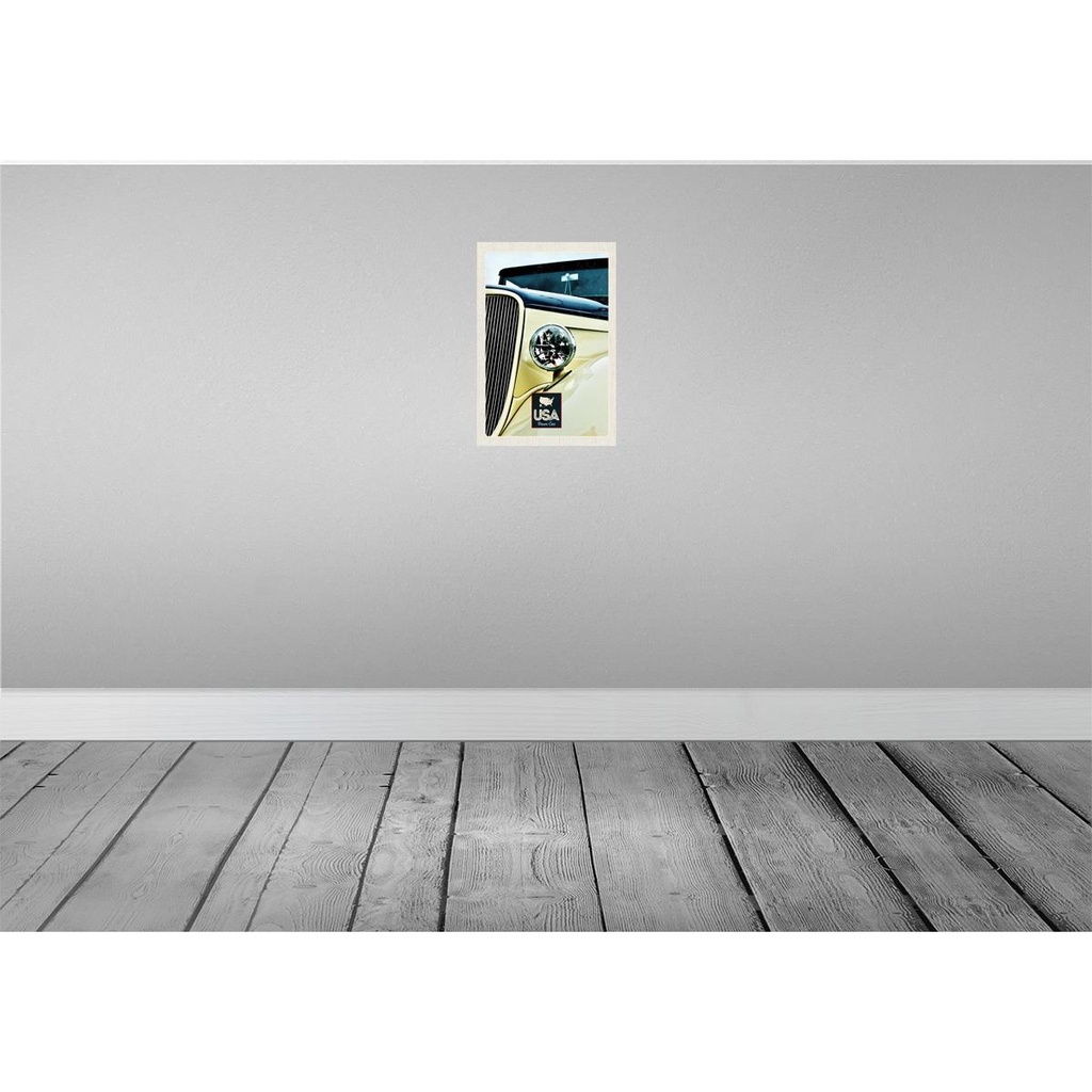 [LA-130947-H] Holzschild 30x20 cm Amerika Oldtimer beige Lampe Bildmotiv Reisemotiv USA Bild 2