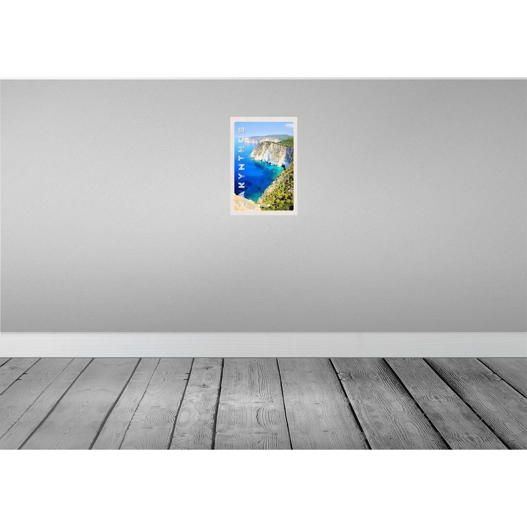[LA-130957-H] Holzschild 30x20 cm Zakynthos Greece Griechenland Meer Bildmotiv Reisemotiv Abenteuer Reisen Bild 2