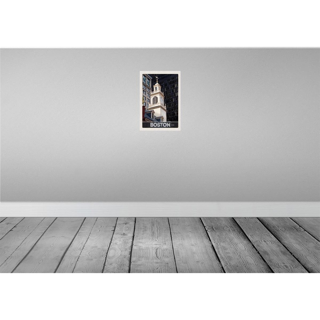 [LA-130985-H] Holzschild 30x20 cm USA Amerika Boston Sehenswürdigkeit Bildmotiv Reisemotiv Abenteuer Reisen Bild 2