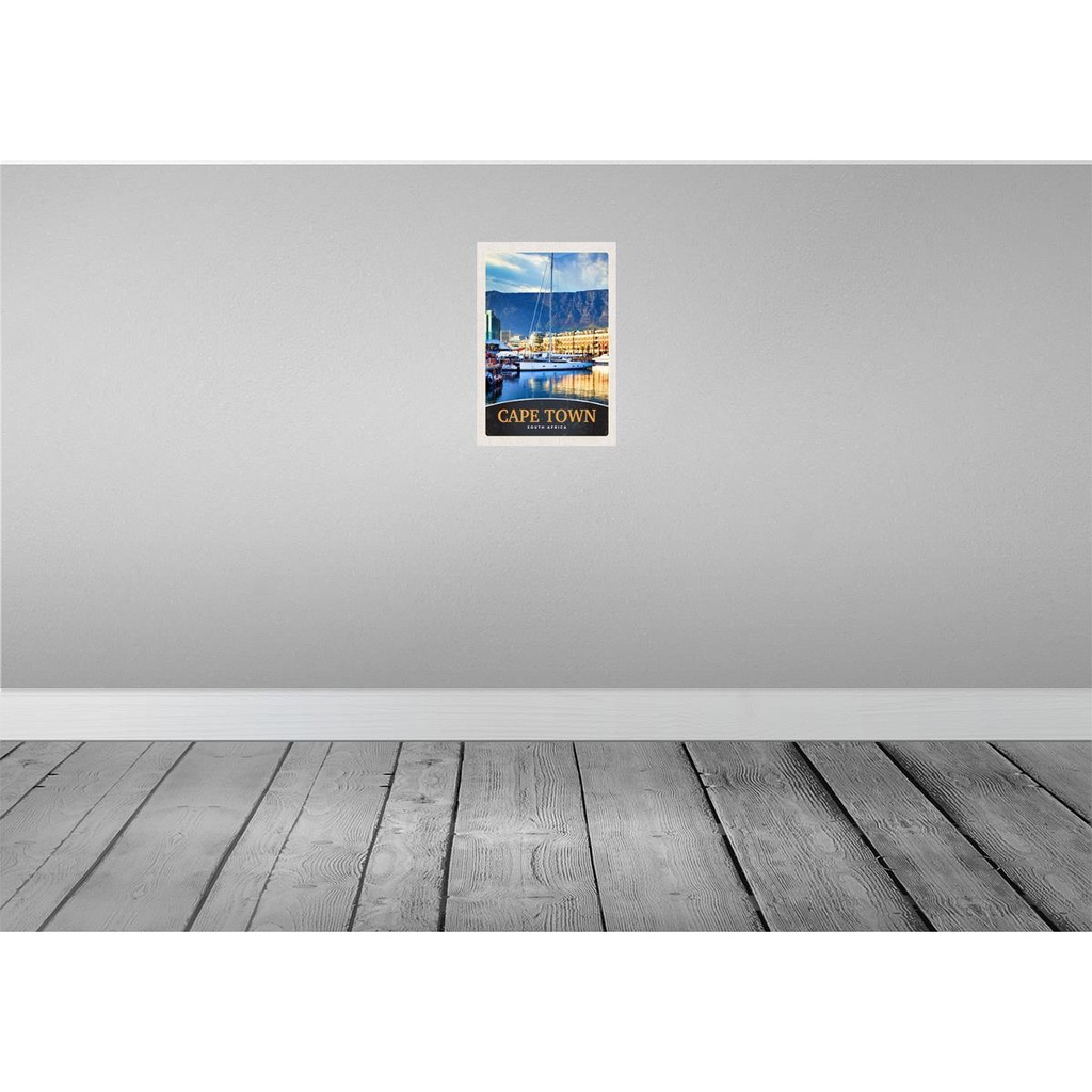 [LA-131010-H] Holzschild 30x20 cm Kapstadt Südafrika Yacht Gebirge Meer Bildmotiv Reisemotiv Abenteuer Reisen Bild 2