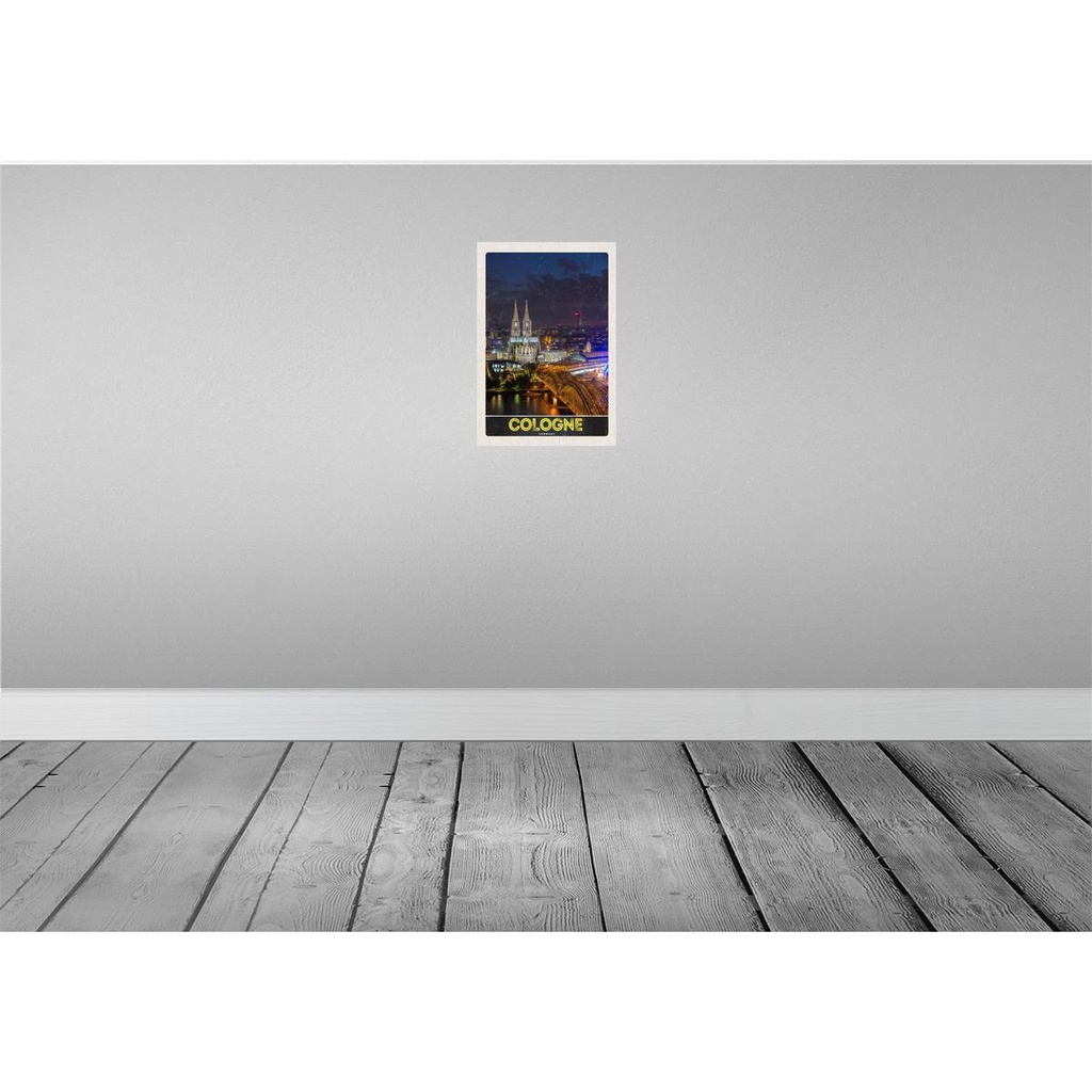 [LA-131015-H] Holzschild 30x20 cm Köln Deutschland Dom Brücke Bahnhof Bildmotiv Reisemotiv Abenteuer Reisen Bild 2