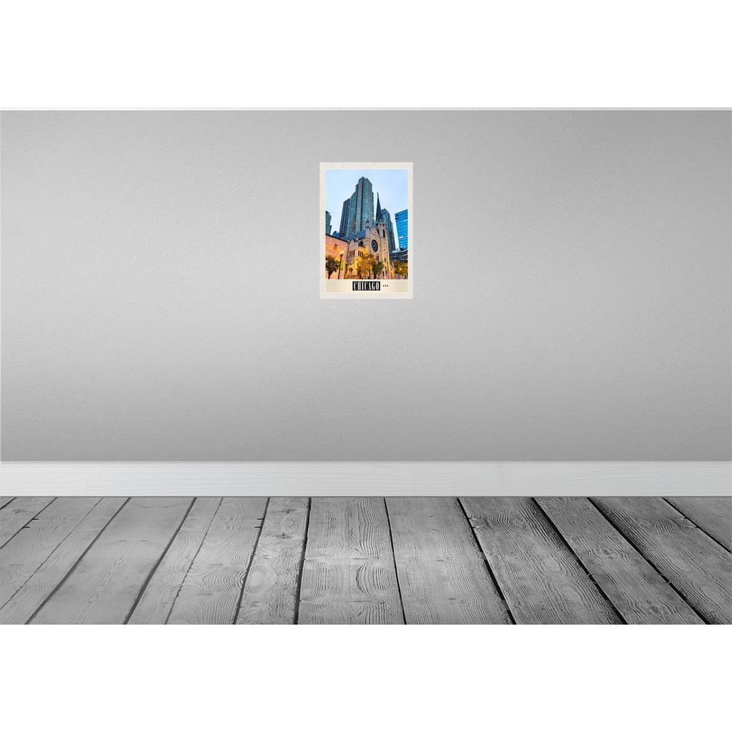 [LA-131016] Blechschild 30x20 cm Chicago Amerika Urlaub Stadt Hochhaus Bildmotiv Reisemotiv Abenteuer Reisen USA Bild 2