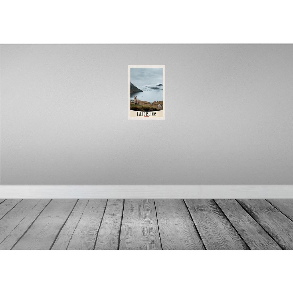 [LA-131020-H] Holzschild 30x20 cm Dänemark Faroe Island Schaf Bildmotiv Reisemotiv Abenteuer Reisen Bild 2