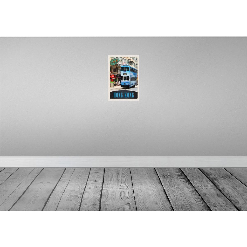[LA-131052-H] Holzschild 30x20 cm Hong Kong Straßenbahn Stadt City Asien Bildmotiv Reisemotiv Abenteuer Reisen Bild 2