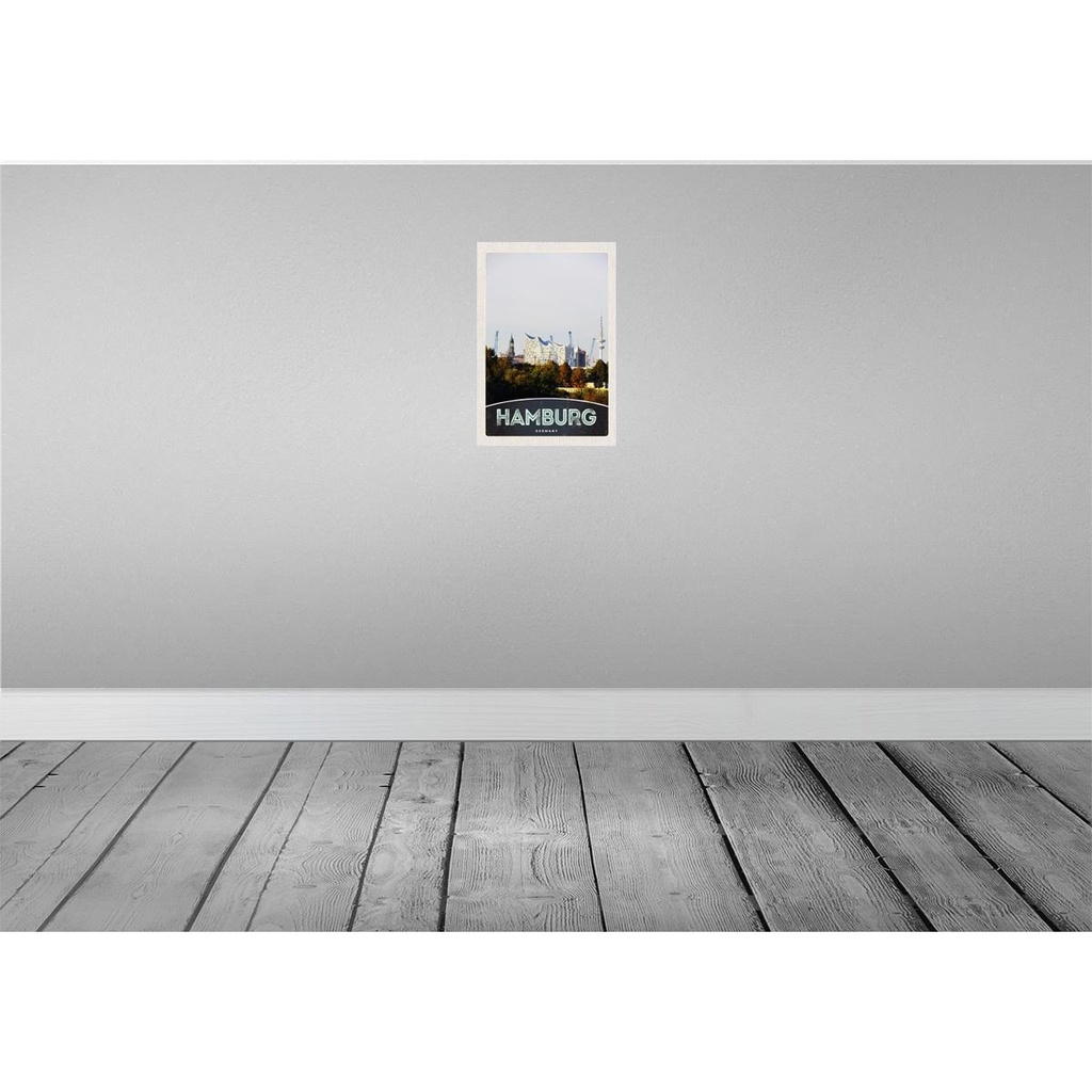 [LA-131053] Blechschild 30x20 cm Hamburg Stadt Deutschland Hafen Natur Bildmotiv Reisemotiv Abenteuer Reisen Urlaub Bild 2