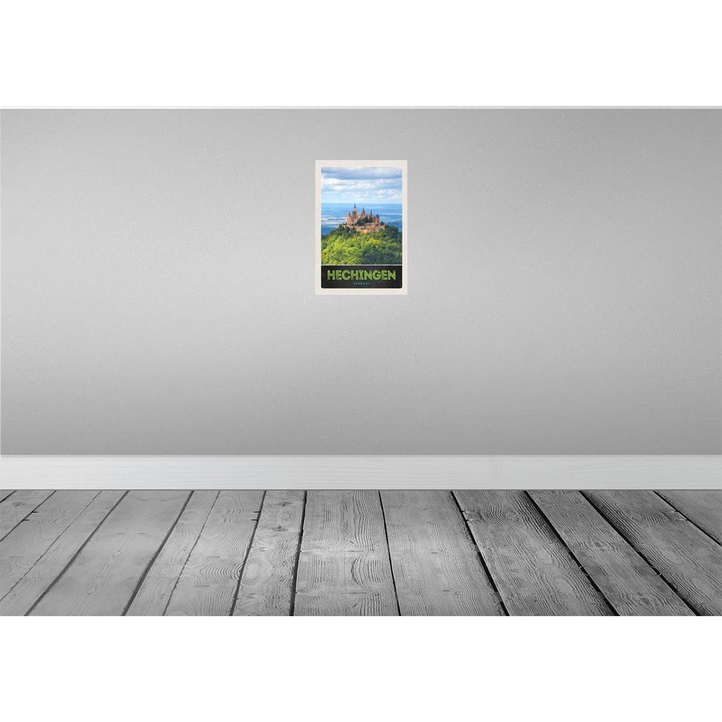 [LA-131055-H] Holzschild 30x20 cm Hechingen Aussicht Burg Hohenzollener Bildmotiv Reisemotiv Abenteuer Reisen Bild 2