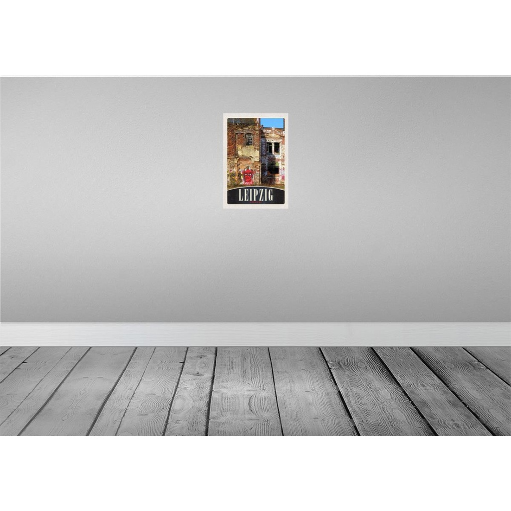 [LA-131076-H] Holzschild 30x20 cm Leipzig Deutschland Gebäude Graffiti Bildmotiv Reisemotiv Abenteuer Reisen Bild 2