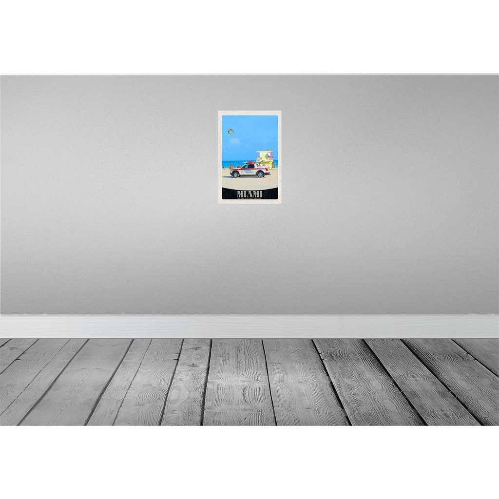 [LA-131083] Blechschild 30x20 cm Miami USA Urlaub Amerika Ozeanrettung Wagen Bildmotiv Reisemotiv Abenteuer Reisen Bild 2