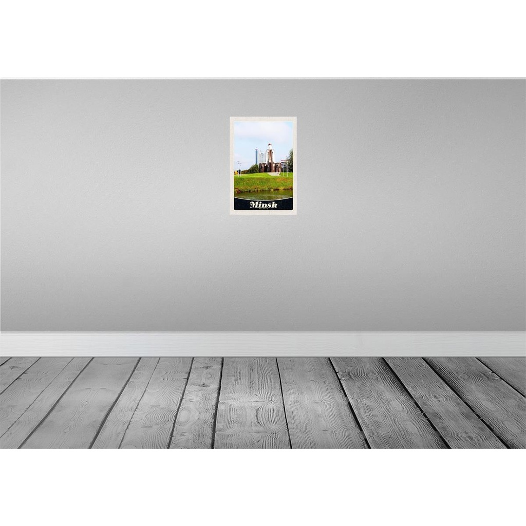 [LA-131084] Blechschild 30x20 cm Minsk Belarus Fluss Skulptur Bildmotiv Reisemotiv Abenteuer Reisen Urlaub Bild 2