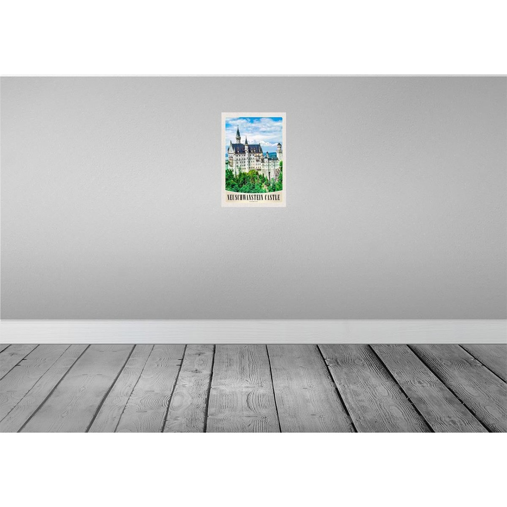 [LA-131106-H] Holzschild 30x20 cm Neuschwanstein Schloss Architektur Bildmotiv Reisemotiv Abenteuer Reisen Bild 2
