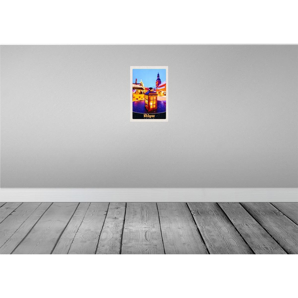 [LA-131125-H] Holzschild 30x20 cm Riga Lettland Laterne Bildmotiv Reisemotiv Abenteuer Reisen Bild 2