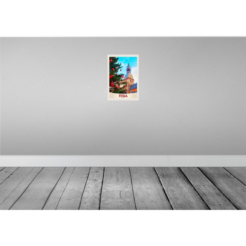 [LA-131134-H] Holzschild 30x20 cm Riga Lettland Winterzeit Bildmotiv Reisemotiv Abenteuer Reisen Bild 2