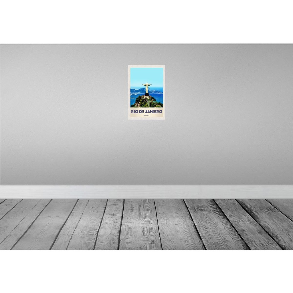 [LA-131152-H] Holzschild 30x20 cm Brasilien Amerika Christus Statuee Bildmotiv Reisemotiv Abenteuer Reisen Bild 2
