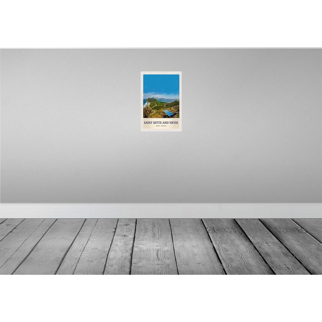 [LA-131153-H] Holzschild 30x20 cm Saint Kitts and Nevis Amerika Insel Bildmotiv Reisemotiv Abenteuer Reisen Bild 2