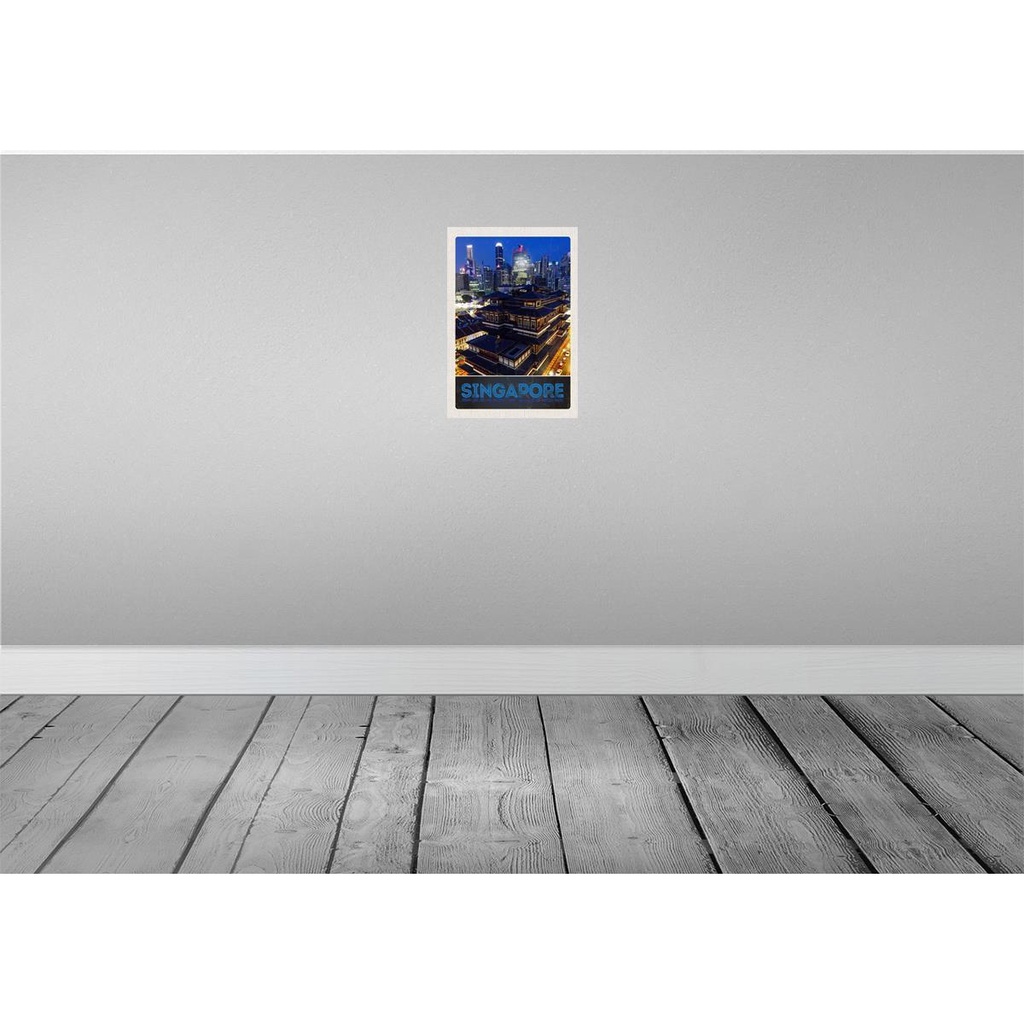 [LA-131166-H] Holzschild 30x20 cm Singapur Stadt Asien Hochhaus Indien Bildmotiv Reisemotiv Abenteuer Reisen Bild 2