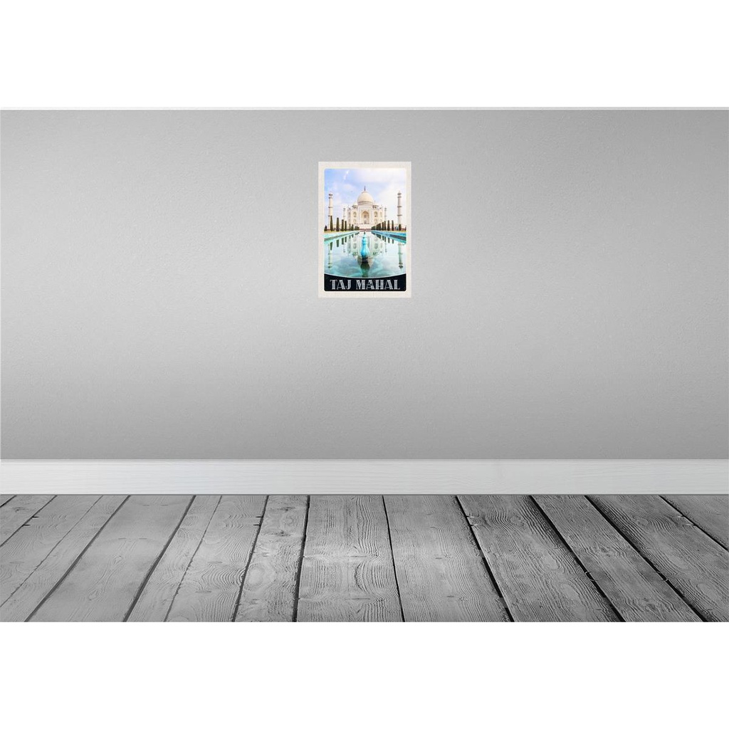 [LA-131170-H] Holzschild 30x20 cm Taj Mahal Indien Vordergarten Moschee Bildmotiv Reisemotiv Abenteuer Reisen Bild 2