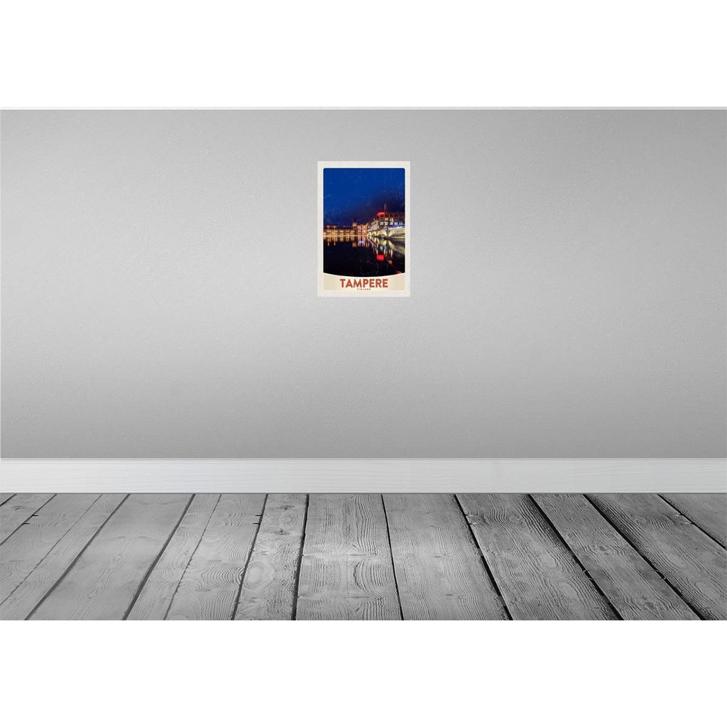 [LA-131173-H] Holzschild 30x20 cm Tampere Finnland Europa Stadt Abend Bildmotiv Reisemotiv Abenteuer Reisen Bild 2